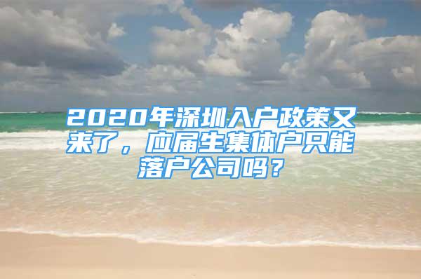 2020年深圳入戶政策又來了，應(yīng)屆生集體戶只能落戶公司嗎？