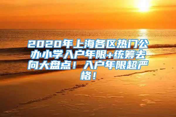 2020年上海各區(qū)熱門公辦小學入戶年限+統(tǒng)籌去向大盤點！入戶年限超嚴格！