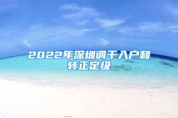 2022年深圳調干入戶和轉正定級