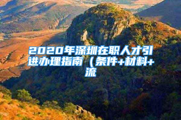 2020年深圳在職人才引進(jìn)辦理指南（條件+材料+流