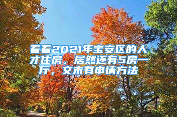 看看2021年寶安區(qū)的人才住房，居然還有5房一廳，文末有申請方法