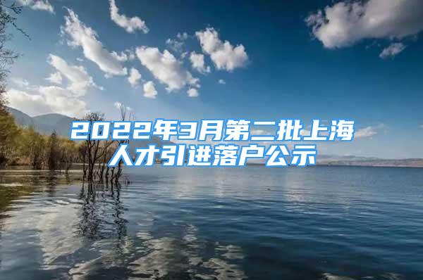 2022年3月第二批上海人才引進落戶公示