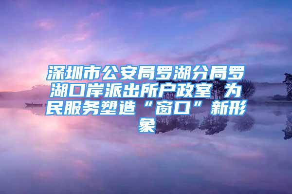 深圳市公安局羅湖分局羅湖口岸派出所戶政室 為民服務(wù)塑造“窗口”新形象