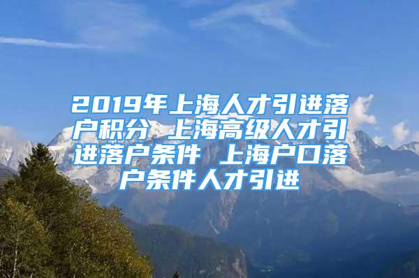 2019年上海人才引進落戶積分 上海高級人才引進落戶條件 上海戶口落戶條件人才引進