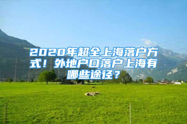 2020年超全上海落戶方式！外地戶口落戶上海有哪些途徑？