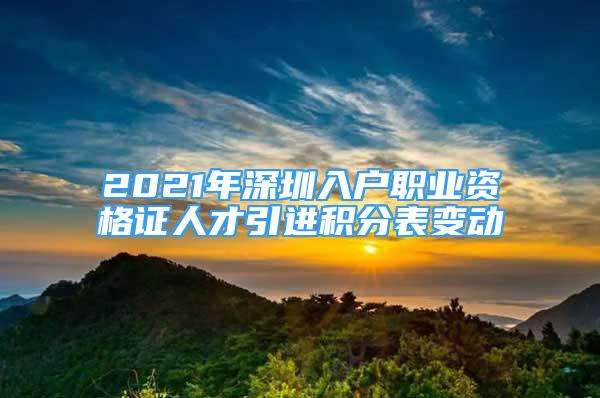 2021年深圳入戶職業(yè)資格證人才引進(jìn)積分表變動(dòng)