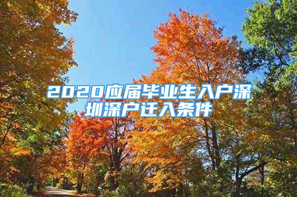 2020應屆畢業(yè)生入戶深圳深戶遷入條件