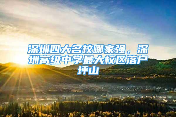 深圳四大名校哪家強，深圳高級中學(xué)最大校區(qū)落戶坪山