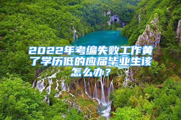 2022年考編失敗工作黃了學(xué)歷低的應(yīng)屆畢業(yè)生該怎么辦？