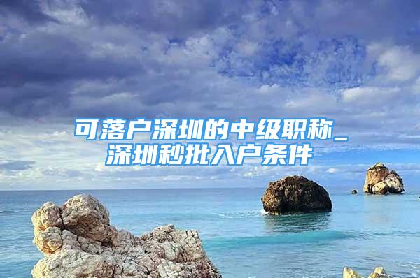 可落戶深圳的中級(jí)職稱_深圳秒批入戶條件