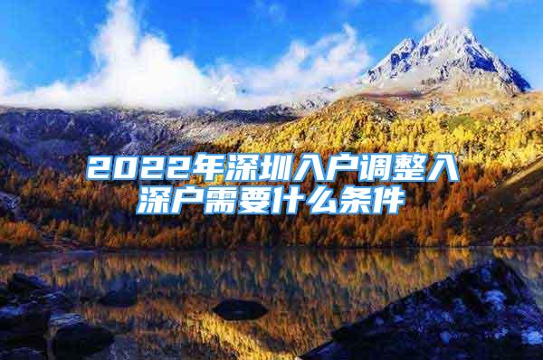 2022年深圳入戶調(diào)整入深戶需要什么條件