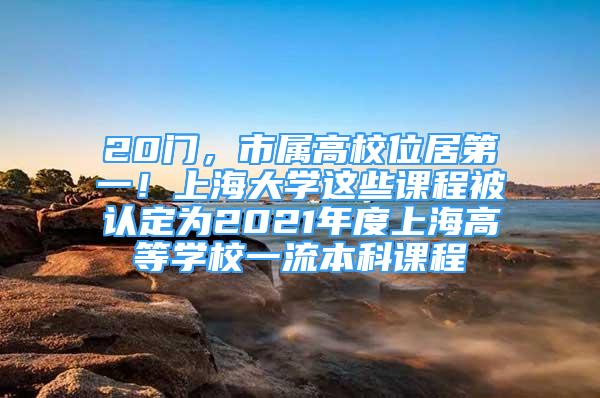 20門，市屬高校位居第一！上海大學(xué)這些課程被認(rèn)定為2021年度上海高等學(xué)校一流本科課程