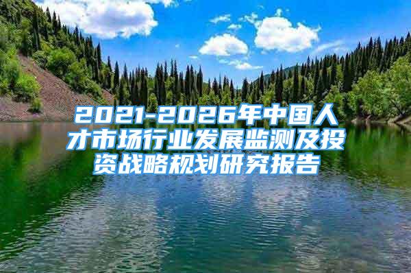 2021-2026年中國人才市場行業(yè)發(fā)展監(jiān)測及投資戰(zhàn)略規(guī)劃研究報告