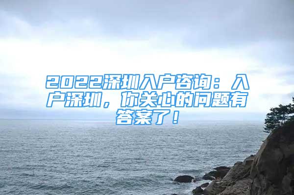 2022深圳入戶咨詢：入戶深圳，你關(guān)心的問(wèn)題有答案了！