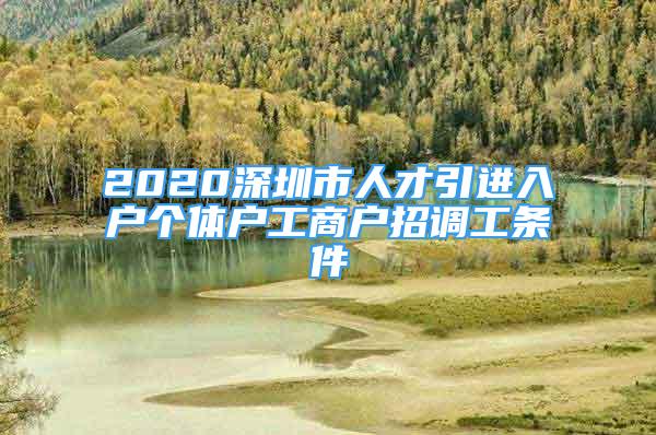 2020深圳市人才引進(jìn)入戶個(gè)體戶工商戶招調(diào)工條件