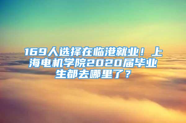 169人選擇在臨港就業(yè)！上海電機學(xué)院2020屆畢業(yè)生都去哪里了？