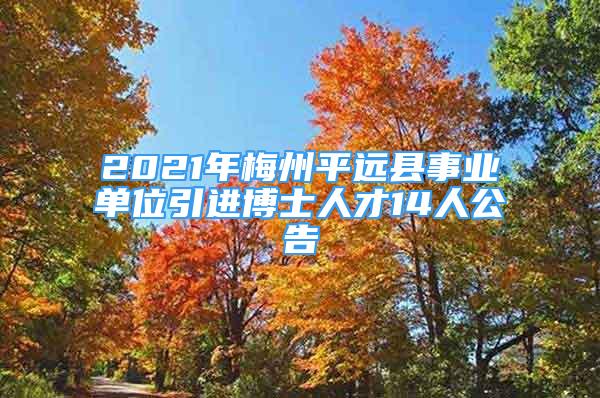 2021年梅州平遠縣事業(yè)單位引進博士人才14人公告