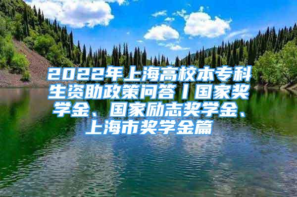 2022年上海高校本?？粕Y助政策問答丨國家獎學(xué)金、國家勵志獎學(xué)金、上海市獎學(xué)金篇