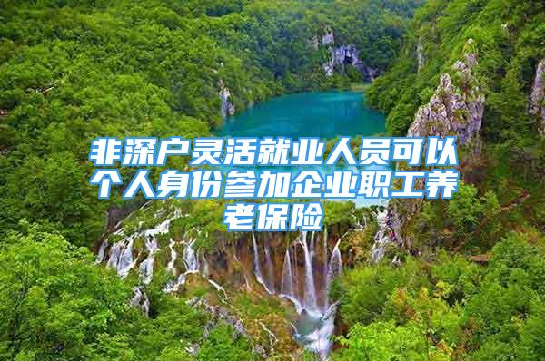 非深戶靈活就業(yè)人員可以個人身份參加企業(yè)職工養(yǎng)老保險