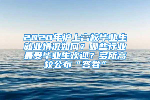 2020年滬上高校畢業(yè)生就業(yè)情況如何？哪些行業(yè)最受畢業(yè)生歡迎？多所高校公布“答卷”