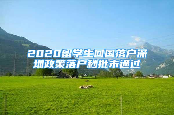 2020留學(xué)生回國(guó)落戶深圳政策落戶秒批未通過(guò)