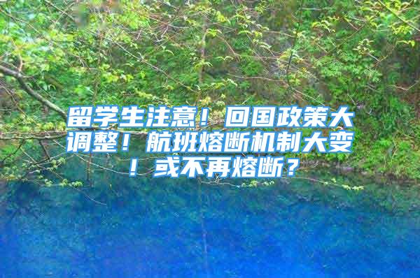 留學(xué)生注意！回國政策大調(diào)整！航班熔斷機(jī)制大變！或不再熔斷？