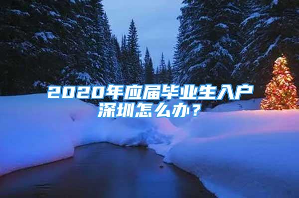 2020年應(yīng)屆畢業(yè)生入戶深圳怎么辦？