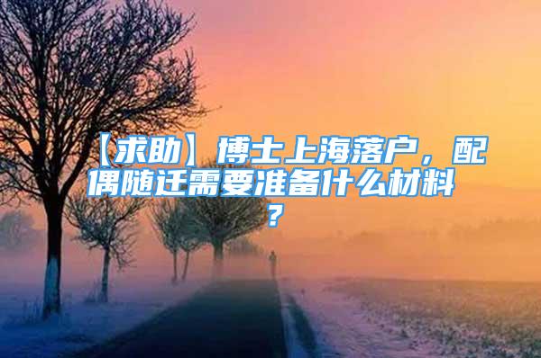 【求助】博士上海落戶，配偶隨遷需要準備什么材料？