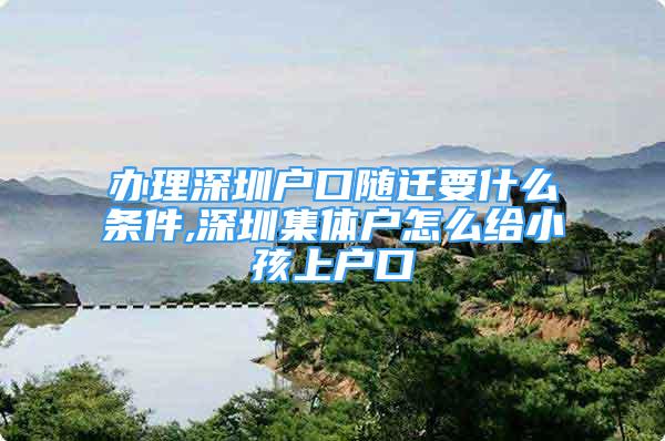 辦理深圳戶口隨遷要什么條件,深圳集體戶怎么給小孩上戶口