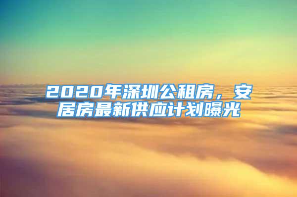 2020年深圳公租房，安居房最新供應(yīng)計(jì)劃曝光