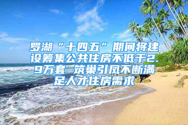 羅湖“十四五”期間將建設(shè)籌集公共住房不低于2.9萬套 筑巢引鳳不斷滿足人才住房需求