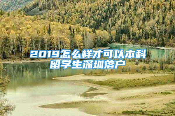 2019怎么樣才可以本科留學(xué)生深圳落戶(hù)