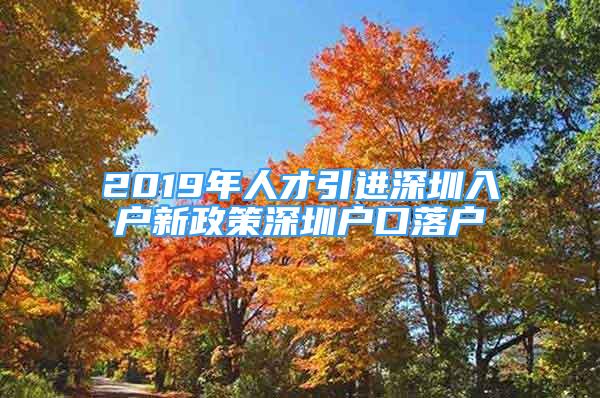 2019年人才引進(jìn)深圳入戶新政策深圳戶口落戶