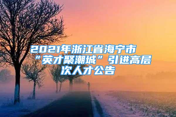 2021年浙江省海寧市“英才聚潮城”引進(jìn)高層次人才公告