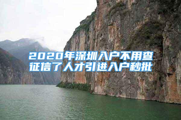 2020年深圳入戶不用查征信了人才引進(jìn)入戶秒批