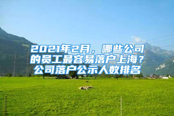 2021年2月，哪些公司的員工最容易落戶上海？公司落戶公示人數(shù)排名