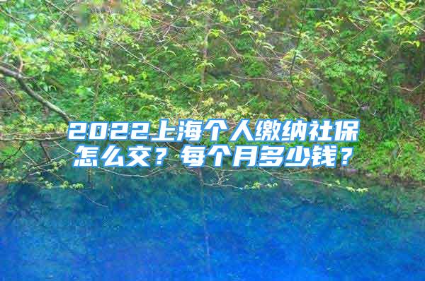 2022上海個人繳納社保怎么交？每個月多少錢？