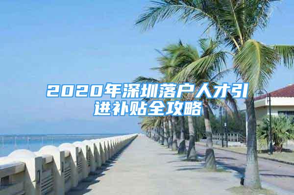 2020年深圳落戶人才引進(jìn)補(bǔ)貼全攻略