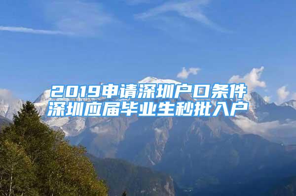 2019申請(qǐng)深圳戶口條件深圳應(yīng)屆畢業(yè)生秒批入戶