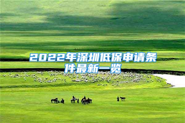 2022年深圳低保申請條件最新一覽