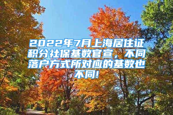 2022年7月上海居住證積分社?；鶖?shù)官宣，不同落戶方式所對應(yīng)的基數(shù)也不同!