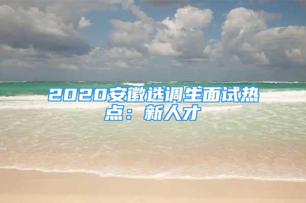 2020安徽選調(diào)生面試熱點(diǎn)：新人才