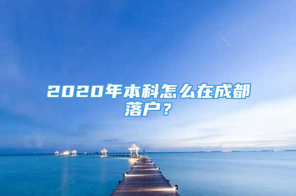 2020年本科怎么在成都落戶？