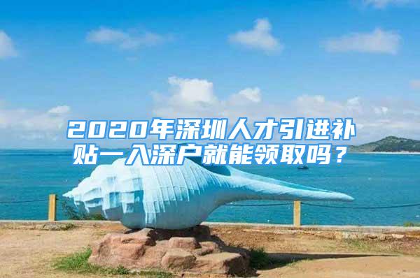 2020年深圳人才引進(jìn)補(bǔ)貼一入深戶就能領(lǐng)取嗎？