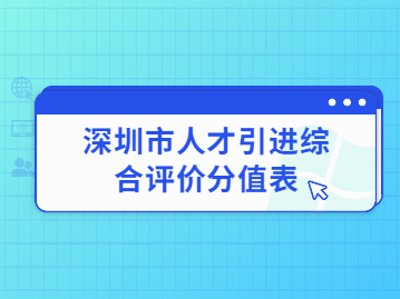 2022年深圳市人才引進(jìn)綜合評(píng)價(jià)分值表有哪些內(nèi)容?