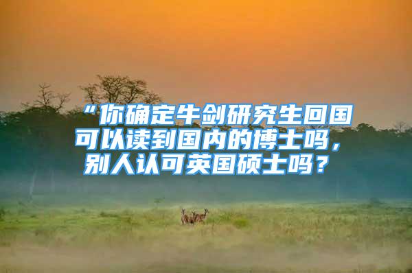 “你確定牛劍研究生回國(guó)可以讀到國(guó)內(nèi)的博士嗎，別人認(rèn)可英國(guó)碩士嗎？