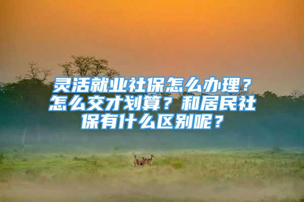 靈活就業(yè)社保怎么辦理？怎么交才劃算？和居民社保有什么區(qū)別呢？