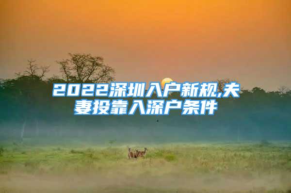 2022深圳入戶(hù)新規(guī),夫妻投靠入深戶(hù)條件