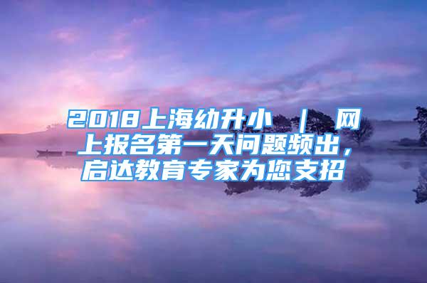 2018上海幼升小 ｜ 網(wǎng)上報名第一天問題頻出，啟達教育專家為您支招