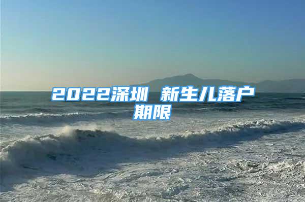 2022深圳 新生兒落戶期限